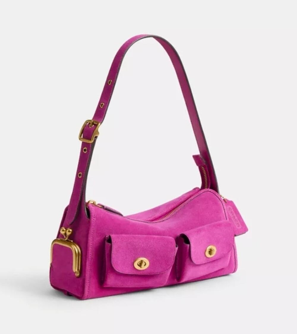 Turnlock Haversack Bag 27 in Magenta Suede